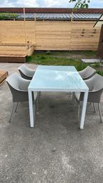 Tafel met 4 stoelen, Ophalen, 4 zitplaatsen, Gebruikt, Aluminium