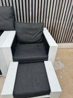Tuintafel en stoelen en clubzetels, Ophalen, Gebruikt, Hocker, 6 zitplaatsen