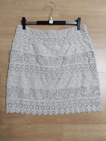 Jupe crème broderie anglaise 