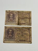 Lot: 2x 1 franc Sociéte Génerale Belgique, Ophalen of Verzenden, Setje