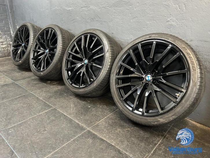 6-7mm! Originele BMW X5 X6 G05 G06 Style 742M 22 inch zwart, Autos : Pièces & Accessoires, Pneus & Jantes, Pneus et Jantes, Pneus été