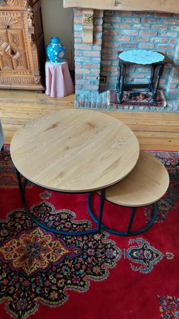 Salontafel 2 stuks, Huis en Inrichting, Tafels | Bijzettafels, Hout, Ophalen