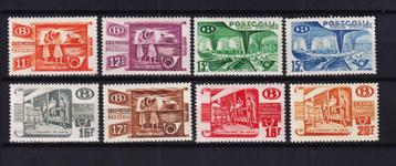 België Timbres chemins de fer 1950-1952 TR322-329 *, Envoi, Non oblitéré, Trace d'autocollant