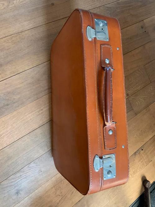 Prachtige lederen Engelse reiskoffer, Handtassen en Accessoires, Koffers, Gebruikt, Leer, 50 tot 60 cm, 35 tot 45 cm, Slot, Ophalen