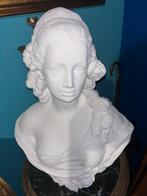 Grand buste de dame en plâtre 55cm, Ophalen