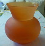 Vase translucide à la jolie couleur abricot, hauteur 25cm, Enlèvement