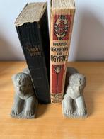 2 sphinxen boekensteunen + oud boek Egypte 1925, Antiek en Kunst, Ophalen of Verzenden