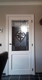 halfmassieve deur met loodglas, Doe-het-zelf en Bouw, Deuren en Vliegenramen, Ophalen, 80 tot 100 cm, Binnendeur, Zo goed als nieuw