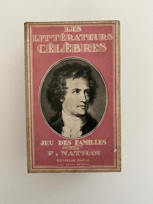 Vintage Kwartet Les Littérateurs Célèbres Nathan Paris 30's, Antiek en Kunst, Antiek | Speelgoed, Ophalen of Verzenden