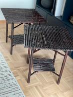 2 vintage bamboe bijzettafels - tafeltjes, Antiek en Kunst, Kunst | Designobjecten, Ophalen of Verzenden