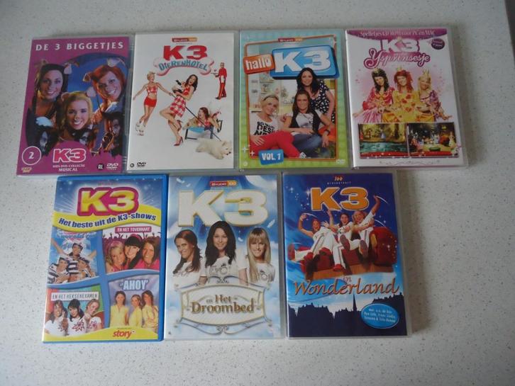 Lot van 7 DVD's van "K3" Het IJsprinsesje De 3 Biggetjes enz, Cd's en Dvd's, Dvd's | Kinderen en Jeugd, Gebruikt, Overige genres