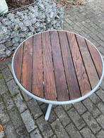 Leuk tafeltje in teak en aluminium, Ophalen, Gebruikt, Aluminium
