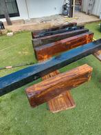 Eiken balken, Tuin en Terras, Tuinbanken, Ophalen, Zo goed als nieuw, Hout