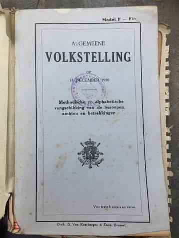 Algemene volkstelling op 31 december 1930 beschikbaar voor biedingen