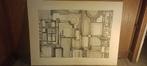 Industriële tekening gesigneerd Serge Montegnies, 95x70,n575, Antiek en Kunst, Ophalen