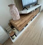 Meuble TV en blanc et bois chêne, Ophalen, Minder dan 50 cm, Nieuw, Minder dan 100 cm
