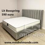 LIquidationLit Boxspring beige 590 euro (sans matelas, s, Maison & Meubles, Autres dimensions, Deux personnes, Beige, Enlèvement ou Envoi