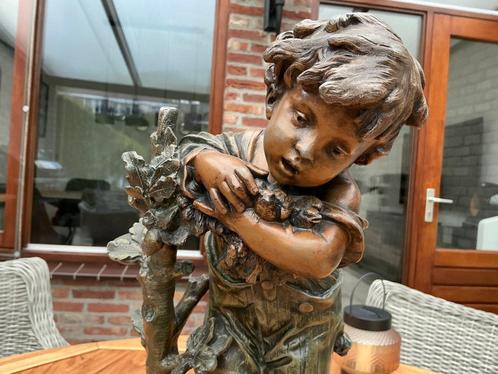 Zeer mooi ANTIEK beeld DENICHEUR van Aug Moreau  liefst afha, Verzamelen, Beelden en Beeldjes, Zo goed als nieuw, Ophalen of Verzenden