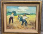 Huile sur toile moisson signe goerges briquet, Ophalen of Verzenden