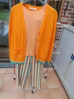 Gileetje nieuw oranje boord groen Nice Things mt 38-40, Kleding | Dames, Truien en Vesten, Verzenden, Nieuw, Maat 38/40 (M), Oranje