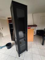 Zwart hoog kastje met glazen deur, Ophalen