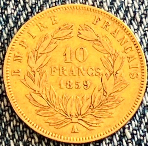 10 frank gouden munt Napoleon III 1859 A, Postzegels en Munten, Munten | Europa | Niet-Euromunten, Frankrijk, Goud, Ophalen of Verzenden