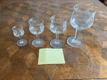 Lot de 46 verres vintage en Crystal beschikbaar voor biedingen