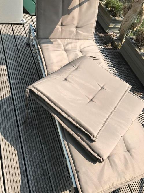 Aluminium ligbedden met zonnedak, Jardin & Terrasse, Chaises longues, Aluminium, Enlèvement