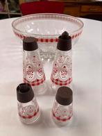 Zomerse slaset -  5 stuks - glas en rood motief, Enlèvement, Neuf