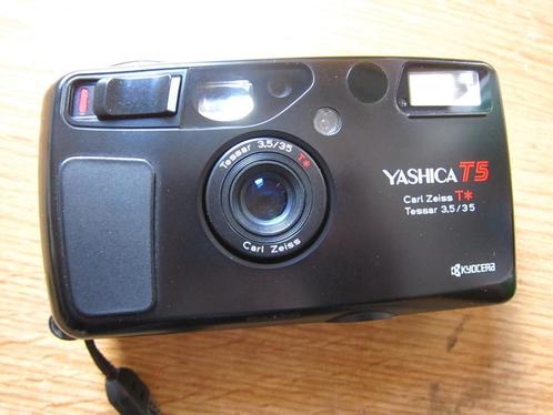 Yashica T5 Tessar 35 mm Zeiss-camera - puntshoot, Audio, Tv en Foto, Fotocamera's Analoog, Gebruikt, Compact, Overige Merken, Ophalen of Verzenden