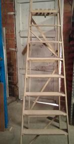 vintage houten trapladder, Doe-het-zelf en Bouw, Ladders en Trappen, Ophalen, Gebruikt