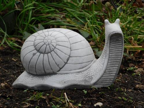 Escargot en Pierre - 30 cm - Blanc avec Gris, Jardin & Terrasse, Statues de jardin, Neuf, Pierre, Enlèvement ou Envoi