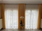 Overgordijnen in effen goudgeel satijnglans, Huis en Inrichting, Stoffering | Gordijnen en Lamellen, Ophalen, Zo goed als nieuw