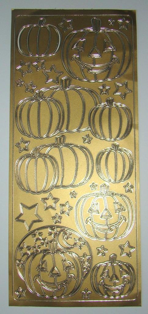Stickers Halloween dorés : citrouille + étoiles, Collections, Autocollants, Comme neuf, Autres types, Enlèvement ou Envoi