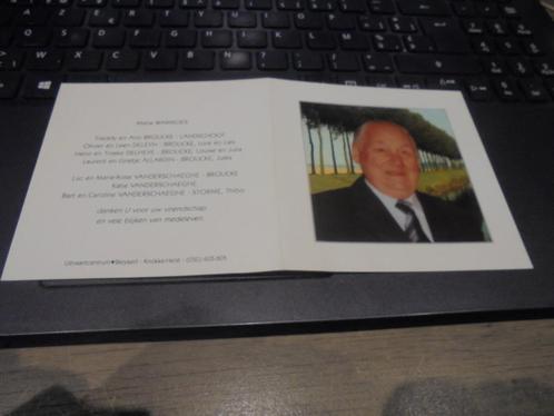 dp Maurice Broucke, Verzamelen, Bidprentjes en Rouwkaarten, Bidprentje, Ophalen of Verzenden