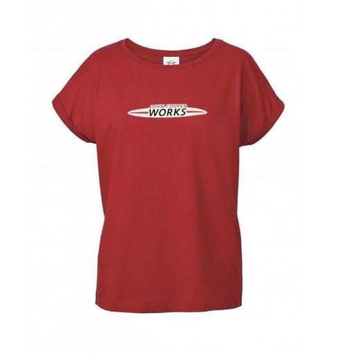 JCW T-shirt MINI Works kleur chili red dames maat S merchand, Kleding | Heren, T-shirts, Nieuw, Ophalen of Verzenden