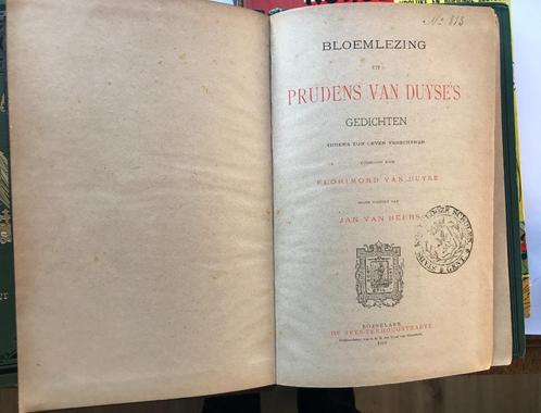 Anthologie des poèmes de Prudens Van Duyse 1889, Antiquités & Art, Antiquités | Livres & Manuscrits, Envoi