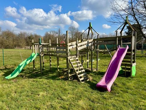 FATMOOSE Speeltuin FunnyFortress Free XXL, Kinderen en Baby's, Speelgoed | Buiten | Speeltoestellen, Glijbaan, Klimtouw, Klimwand