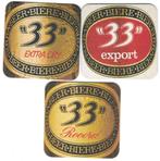 bierviltjes 3 st. 33 record, export en Extra dry, Verzamelen, Biermerken, Verzenden