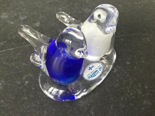 Glazen figuur koppel vogels Viasetti Oy (Finland), Antiek en Kunst, Antiek | Glaswerk en Kristal, Ophalen