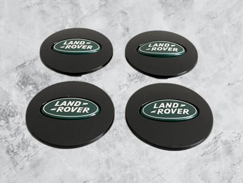 Zwarte Land Rover Naafdoppen Groen Logo 62mm set van 4, Auto diversen, Wieldoppen, Nieuw, Verzenden