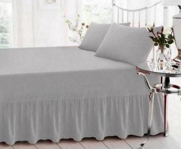 Nieuw Grijs bedbodem volantlaken Effen volantlaken 150x200cm beschikbaar voor biedingen