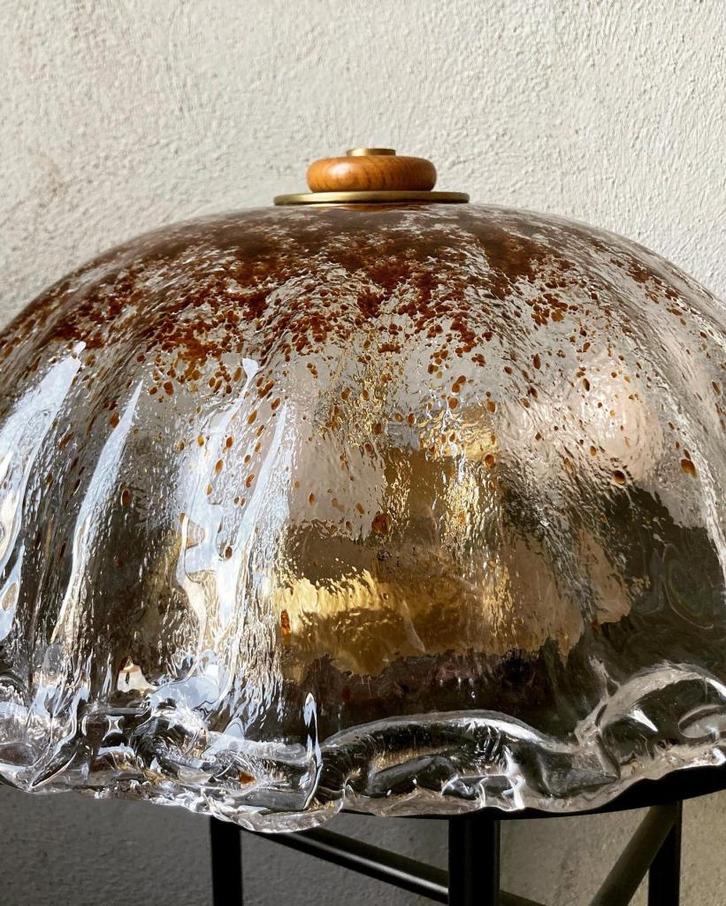 Vintage Muranoglas plafondlamp, Huis en Inrichting, Lampen | Plafondlampen, Gebruikt, Glas, Metaal, Ophalen of Verzenden