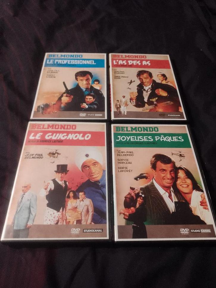Te koop set van 4 dvd's uit de Jean Paul Belmondo collectie, Cd's en Dvd's, Dvd's | Komedie, Zo goed als nieuw, Actiekomedie, Vanaf 9 jaar