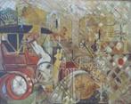 ANDRE GOEZU / AUTOWORLD / KLEURLITHO / 56x76cm / SIG, Antiek en Kunst, Ophalen of Verzenden