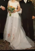 Robe de mariée avec tulipes oranges- taille 42, Vêtements | Femmes, Porté, Enlèvement, Autre, Blanc