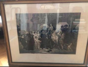 Van Dyck en Rubens, Gravure, ca. 1900, lijst: 96 x 127 cm beschikbaar voor biedingen