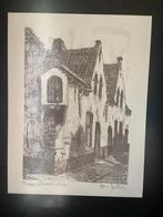 Peinture lithographique Albert Goethals Bruges Bidderstraat, Antiquités & Art, Art | Lithographies & Sérigraphies, Enlèvement