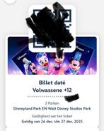 Inkom disneyland voor 1 persoon 2 dagen/2 parken 26&27 dec, Tickets en Kaartjes, Eén persoon, Ticket of Toegangskaart