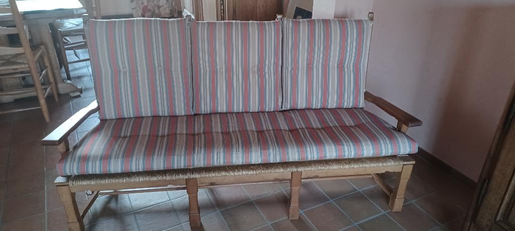 banquette ancienne et 2 fauteuils à oreilles, Maison & Meubles, Ancien, 125 cm ou plus, Moins de 75 cm, Enlèvement